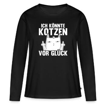 Ich Bin So Gut Drauf Ich Könnte Kotzen - Frauen Premium Bio Langarmshirt - Schwarz - Vorne - Julia (174cm)