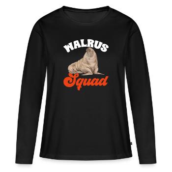 Morse - T-shirt manches longues Premium bio Femme - noir - Devant - Julia (174cm)