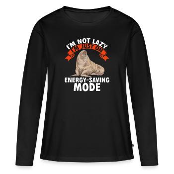 Morse - T-shirt manches longues Premium bio Femme - noir - Devant - Julia (174cm)
