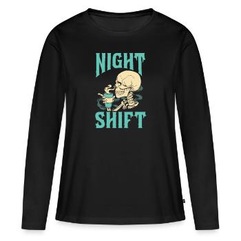 Infirmière de nuit - T-shirt manches longues Premium bio Femme - noir - Devant - Julia (174cm)