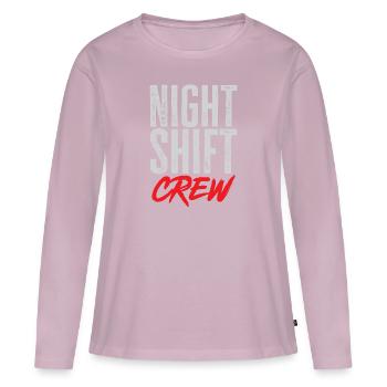 Infirmière de nuit - T-shirt manches longues Premium bio Femme - rose poudré - Devant - Julia (174cm)