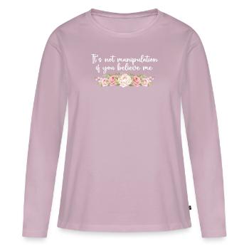 Not Manipulation If You Believe - Women's Premium Organic Long Sleeve Shirt - dusky pink - Front - Julia (174cm)