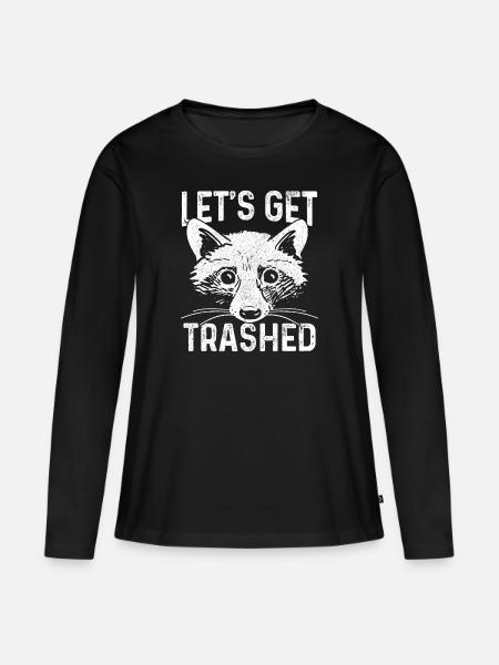 Cadeau drôle de raton laveur - T-shirt manches longues Premium bio Femme - noir