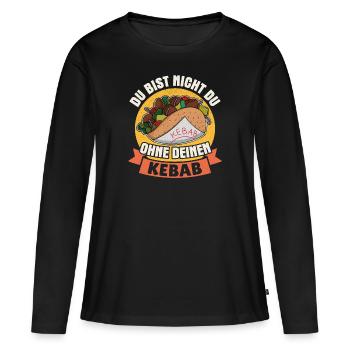 Vous n’êtes pas vous sans votre kebab, fast-food, kebab - T-shirt manches longues Premium bio Femme - noir - Devant - Julia (174cm)