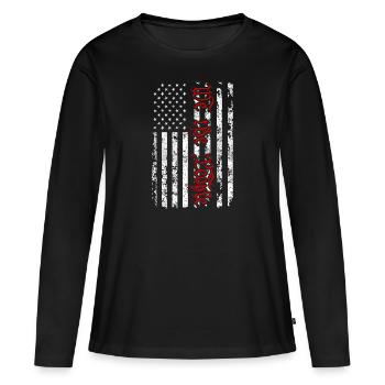 Nous, le peuple - Constitution des pères fondateurs - T-shirt manches longues Premium bio Femme - noir - Devant - Julia (174cm)