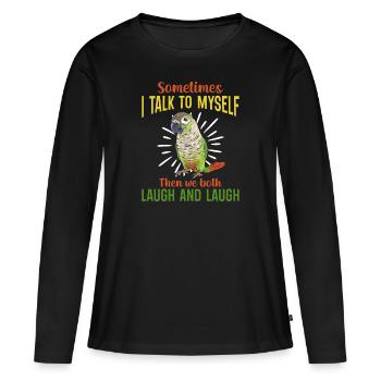 Molina Perruche Perroquet Perruche Oiseau Perruche - T-shirt manches longues Premium bio Femme - noir - Devant - Julia (174cm)