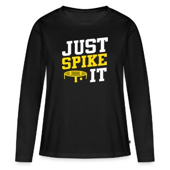 Just Spike It Roundnet Enthousiaste - T-shirt manches longues Premium bio Femme - noir - Devant - Julia (174cm)