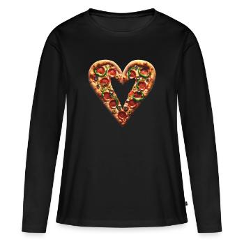 Pizza Besties für immer passend - Frauen Premium Bio Langarmshirt - Schwarz - Vorne - Julia (174cm)