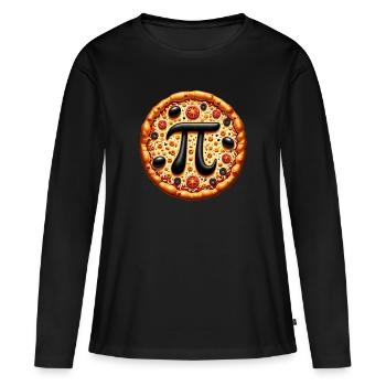 Pizza Pi Day Mathematischer Genuss - Frauen Premium Bio Langarmshirt - Schwarz - Vorne - Julia (174cm)