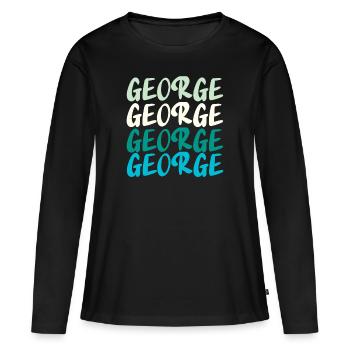 George Name Pastel de Pettern - T-shirt manches longues Premium bio Femme - noir - Devant - Julia (174cm)