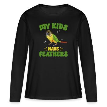 Molina Perruche Perroquet Perruche Oiseau Perruche - T-shirt manches longues Premium bio Femme - noir - Devant - Julia (174cm)