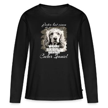 Englischer Cocker Spaniel schöner Spruch - Frauen Premium Bio Langarmshirt - Schwarz - Vorne - Julia (174cm)