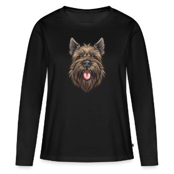 Briard | Cartoon Artwork - Women's Premium Organic Long Sleeve Shirt - black - Front - Julia (174cm)