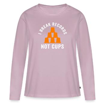 Sport Stacking Stacks Stacked Speed Cup - Women's Premium Organic Long Sleeve Shirt - dusky pink - Front - Julia (174cm)