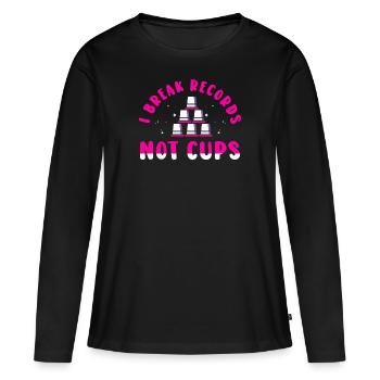 Sport Stacking Stacks Stacked Speed Cup - Women's Premium Organic Long Sleeve Shirt - black - Front - Julia (174cm)