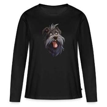 Skye Terrier | Illustration de dessin animé - T-shirt manches longues Premium bio Femme - noir - Devant - Julia (174cm)