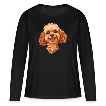 Toy Poodle | Toy Poodle | Cartoon Artwork - Women's Premium Organic Long Sleeve Shirt - black - Front - Julia (174cm)