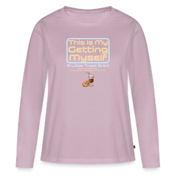 Dessert crémeux au sundae Ne me dérangez pas - T-shirt manches longues Premium bio Femme - rose poudré - Devant - Julia (174cm)