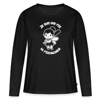 Ich bin eine Fee Die Fee Pachier Fee - Girly Humor - Frauen Premium Bio Langarmshirt - Schwarz - Vorne - Julia (174cm)