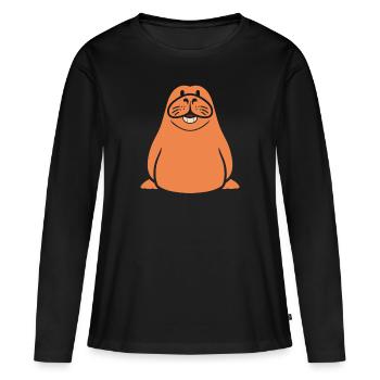 Morse - T-shirt manches longues Premium bio Femme - noir - Devant - Julia (174cm)