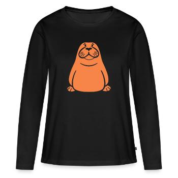 Morse - T-shirt manches longues Premium bio Femme - noir - Devant - Julia (174cm)