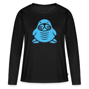 Morse - T-shirt manches longues Premium bio Femme - noir - Devant - Julia (174cm)