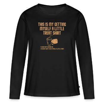 Dessert crémeux au sundae Ne me dérangez pas - T-shirt manches longues Premium bio Femme - noir - Devant - Julia (174cm)