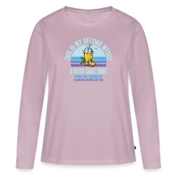 Dessert crémeux au sundae Ne me dérangez pas - T-shirt manches longues Premium bio Femme - rose poudré - Devant - Julia (174cm)