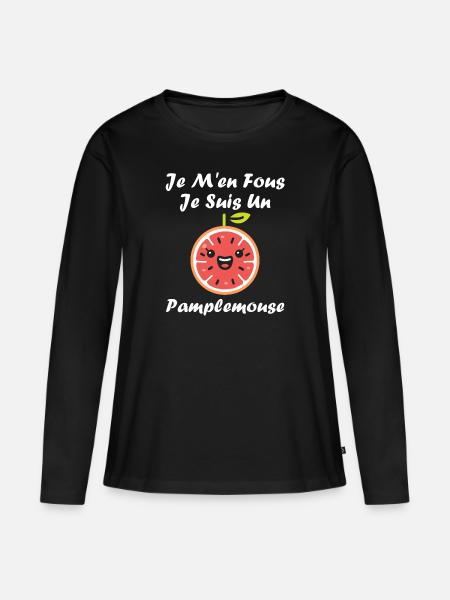 Humour Pamplemousse - T-shirt manches longues Premium bio Femme - noir