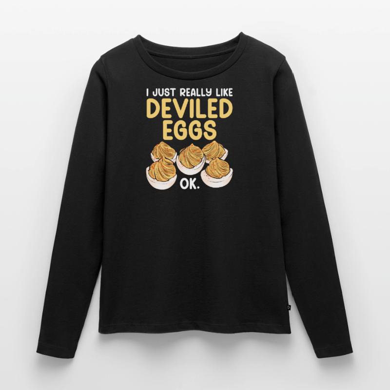 Gefüllte Eier Deviled Eggs Frauen Premium Bio Langarmshirt