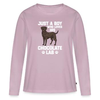 Schoko Brauner Labrador Retriever Hund - Frauen Premium Bio Langarmshirt - Altrosa - Vorne - Julia (174cm)