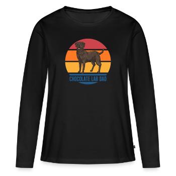 Schoko Brauner Labrador Retriever Hund - Frauen Premium Bio Langarmshirt - Schwarz - Vorne - Julia (174cm)