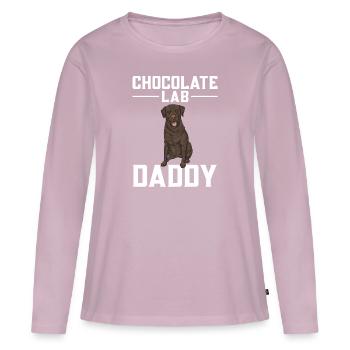 Schoko Brauner Labrador Retriever Hund - Frauen Premium Bio Langarmshirt - Altrosa - Vorne - Julia (174cm)