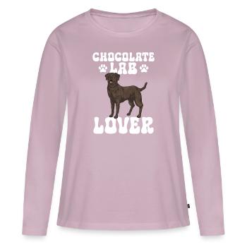 Schoko Brauner Labrador Retriever Hund - Frauen Premium Bio Langarmshirt - Altrosa - Vorne - Julia (174cm)