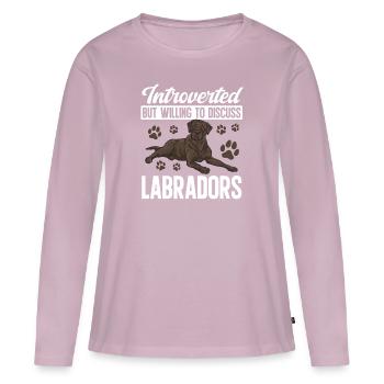 Schoko Brauner Labrador Retriever Hund - Frauen Premium Bio Langarmshirt - Altrosa - Vorne - Julia (174cm)