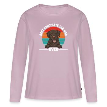 Schoko Brauner Labrador Retriever Hund - Frauen Premium Bio Langarmshirt - Altrosa - Vorne - Julia (174cm)