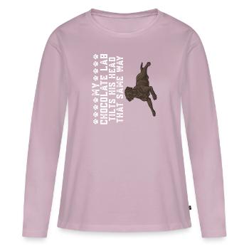 Schoko Brauner Labrador Retriever Hund - Frauen Premium Bio Langarmshirt - Altrosa - Vorne - Julia (174cm)
