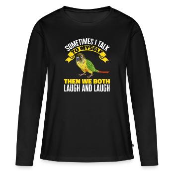 Molina Perruche Perroquet Perruche Oiseau Perruche - T-shirt manches longues Premium bio Femme - noir - Devant - Julia (174cm)