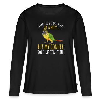 Molina Perruche Perroquet Perruche Oiseau Perruche - T-shirt manches longues Premium bio Femme - noir - Devant - Julia (174cm)