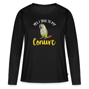 Molina Perruche Perroquet Perruche Oiseau Perruche - T-shirt manches longues Premium bio Femme - noir - Devant - Julia (174cm)