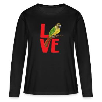Molina Perruche Perroquet Perruche Oiseau Perruche - T-shirt manches longues Premium bio Femme - noir - Devant - Julia (174cm)