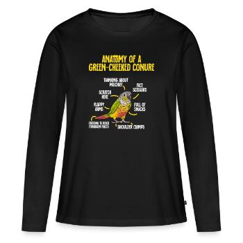 Molina Perruche Perroquet Perruche Oiseau Perruche - T-shirt manches longues Premium bio Femme - noir - Devant - Julia (174cm)