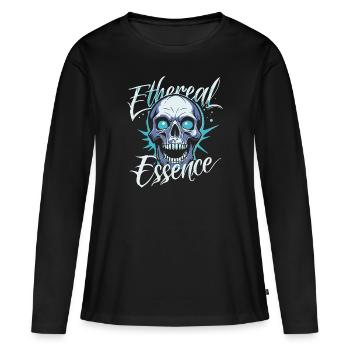 ESSENCE ÉTHÉRÉE - T-shirt manches longues Premium bio Femme - noir - Devant - Julia (174cm)