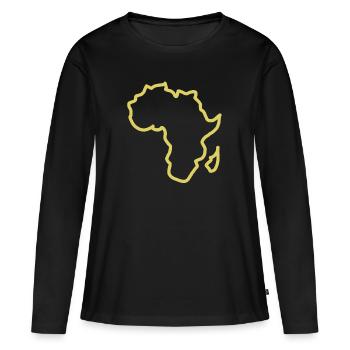 Afrique - T-shirt manches longues Premium bio Femme - noir - Devant - Julia (174cm)