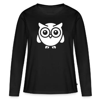 chouette - T-shirt manches longues Premium bio Femme - noir - Devant - Julia (174cm)