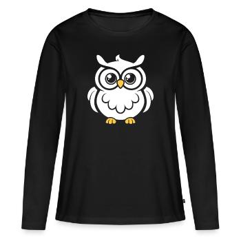 chouette - T-shirt manches longues Premium bio Femme - noir - Devant - Julia (174cm)