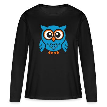 chouette - T-shirt manches longues Premium bio Femme - noir - Devant - Julia (174cm)