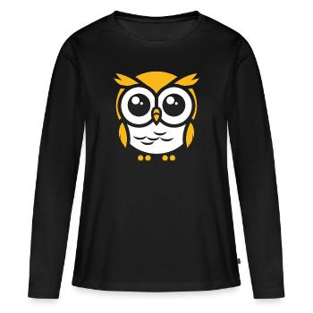 chouette - T-shirt manches longues Premium bio Femme - noir - Devant - Julia (174cm)