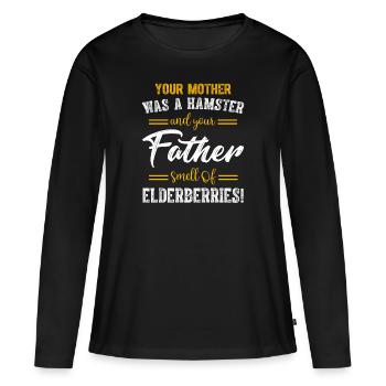 Ta mère était un hamster que ton père sentait - T-shirt manches longues Premium bio Femme - noir - Devant - Julia (174cm)