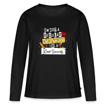 Je ne suis pas un agent de sécurité ordinaire, je suis un agent de sécurité cool - T-shirt manches longues Premium bio Femme - noir - Devant - Julia (174cm)